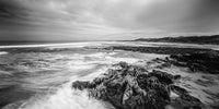 Forest Caves Beach View (B&W)